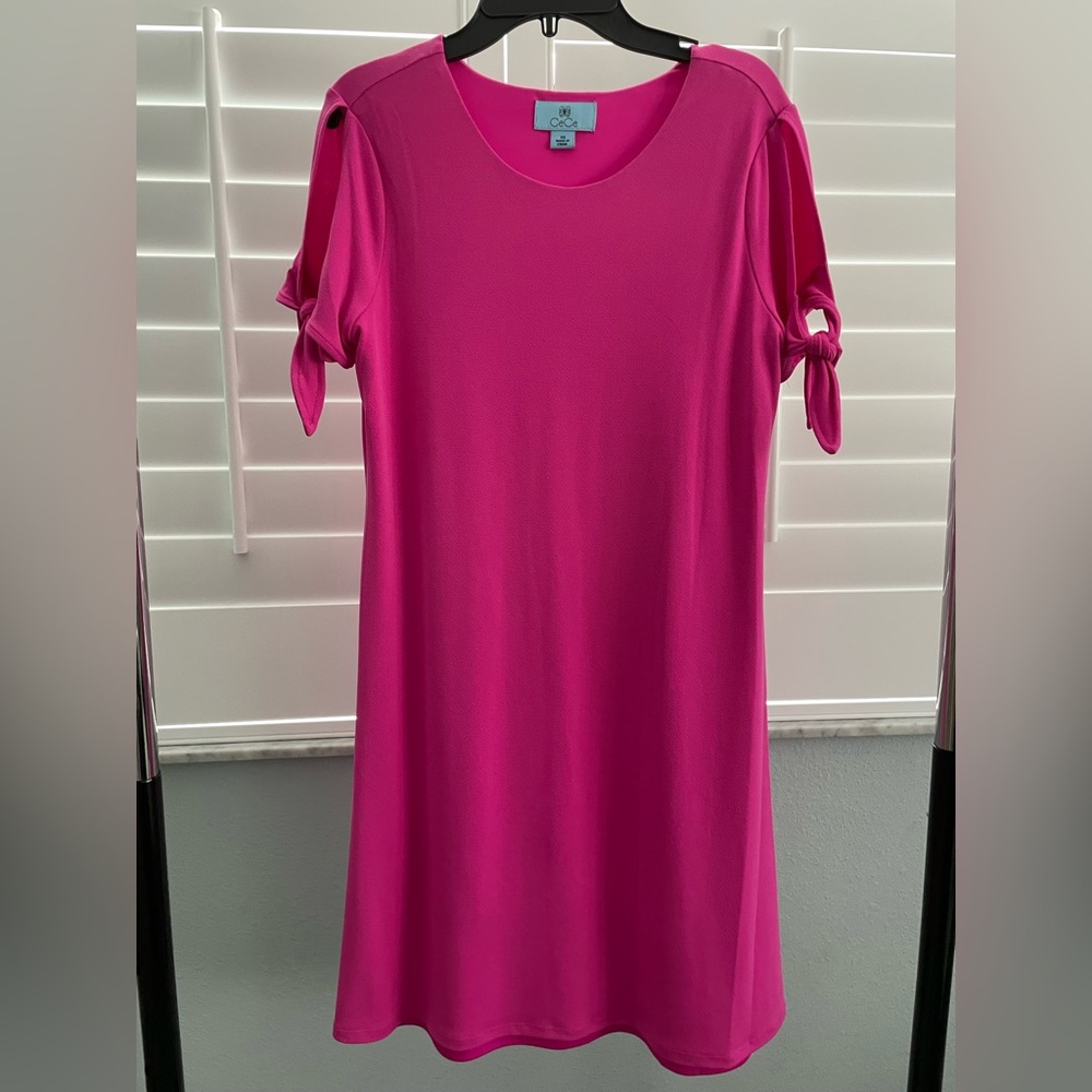 Cece Tie Sleeve Shift Dress, pink, XS